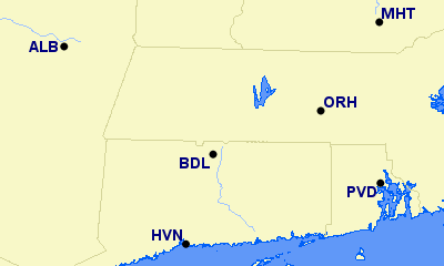 unconnected cities ALB, BDL, HVN, MHT, ORH, PVD