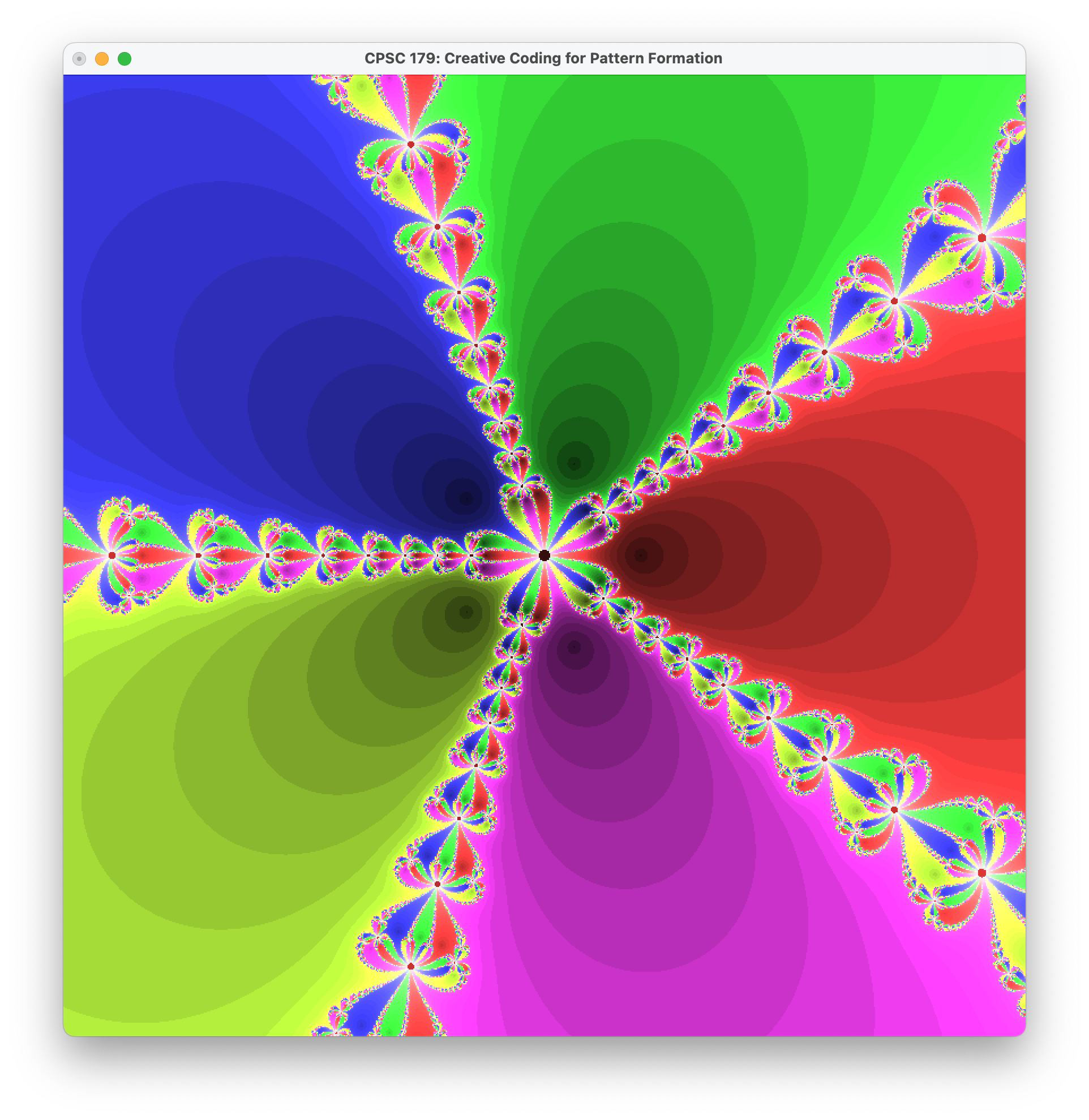 Computer generated five color spiral